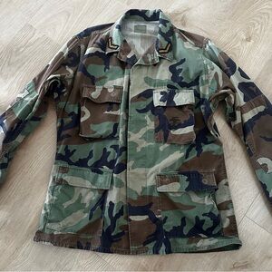 Military Woodland Camouflage Field Jacket sz M